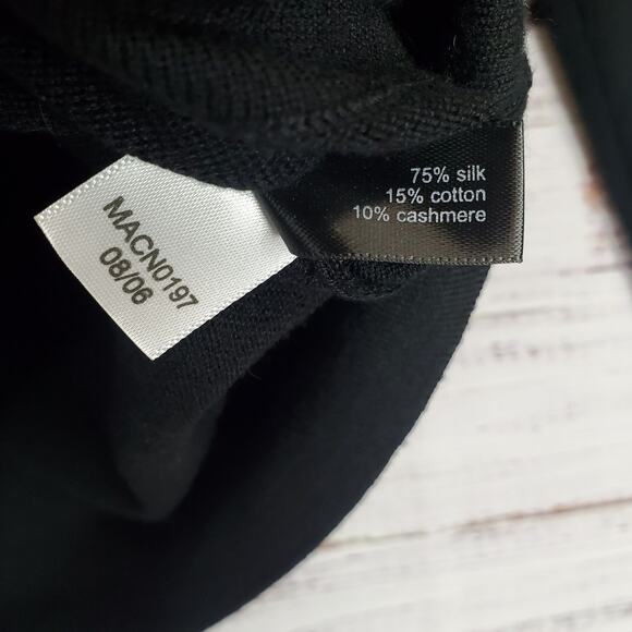 Michael Stars Black Silk Cotton Cashmere Sweater OS Dolman Sleeve Dark Academia - Picture 7 of 10